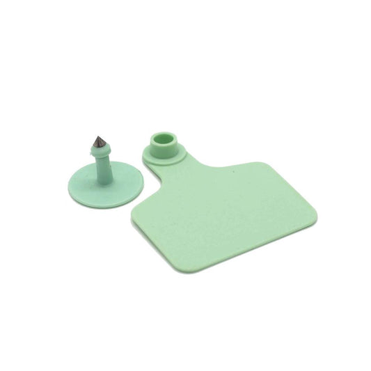 100x Cattle Ear Tags 6x7cm Set - Medium Green Blank Cow Sheep Livestock Label