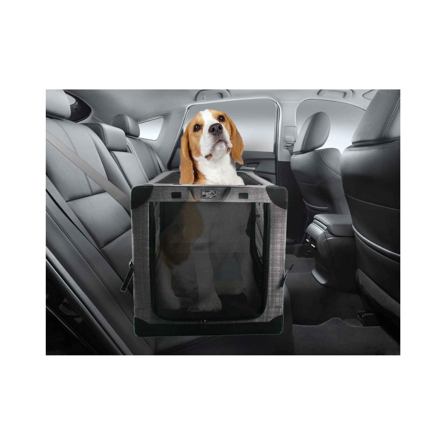 Collapsible Pet Travel Crate - Large Dog Cat Soft Foldable Portable Car Carrier