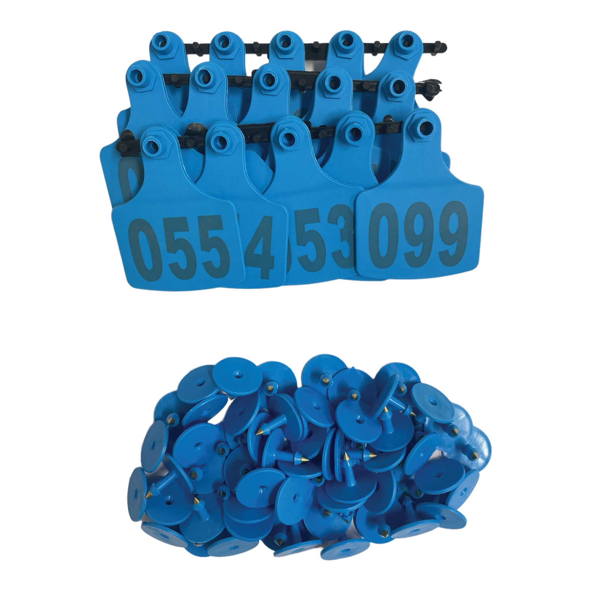 1-100 Cattle Number Ear Tags 7.5x10cm Set - XL Blue Cow Sheep Livestoc ...