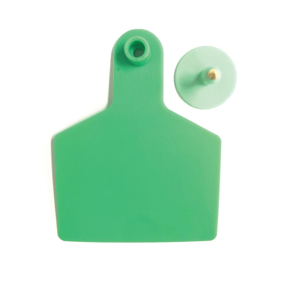 100x Cattle Ear Tags 7.5x10cm Set - XL Green Blank Cow Sheep Livestock ...