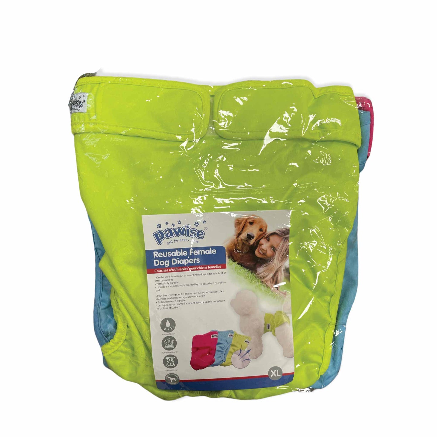 3 Pck Reusable Female Dog Diapers Puppy Nappy Eco Washable Period Incontinence Heat