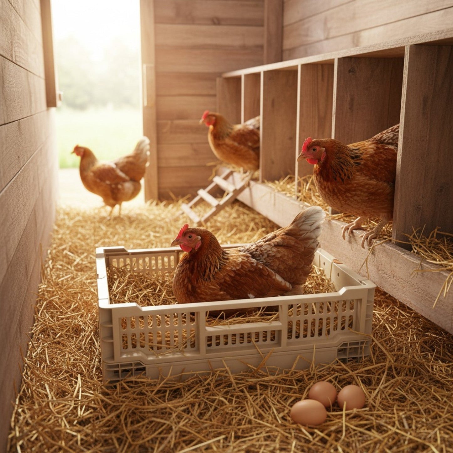 Rooster Farms Collapsible Chicken Nesting Box - 24cm x 30cm x 14.3cm