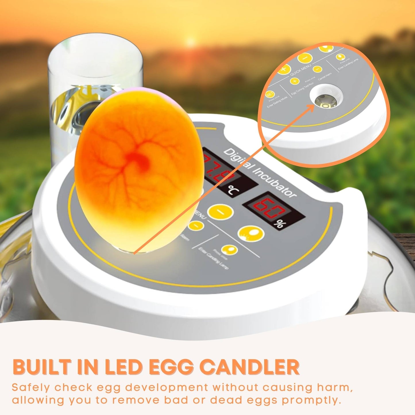 Electric 8 Egg Incubator - Automatic Turning for Chicken Quail Duck Hatching