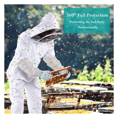 Beekeeping Suit Outfit Bee Hooded Cotton Ventilated Bee Keeping Protective Overalls