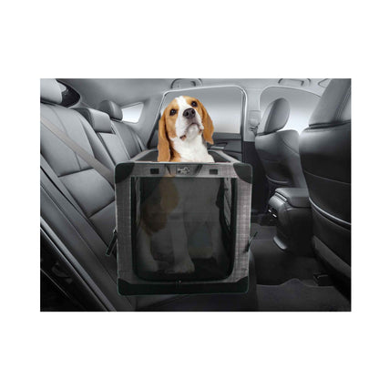 Collapsible Pet Travel Crate - Large Dog Cat Soft Foldable Portable Car Carrier