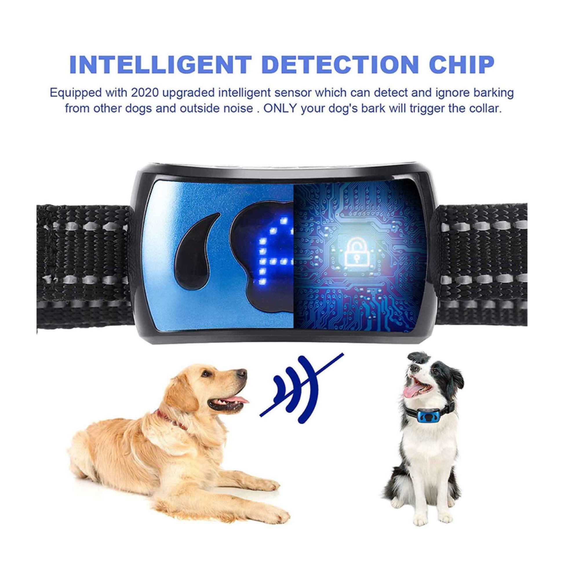 Dog Bark Collar Vibration Magnetic Charging Waterproof Smart