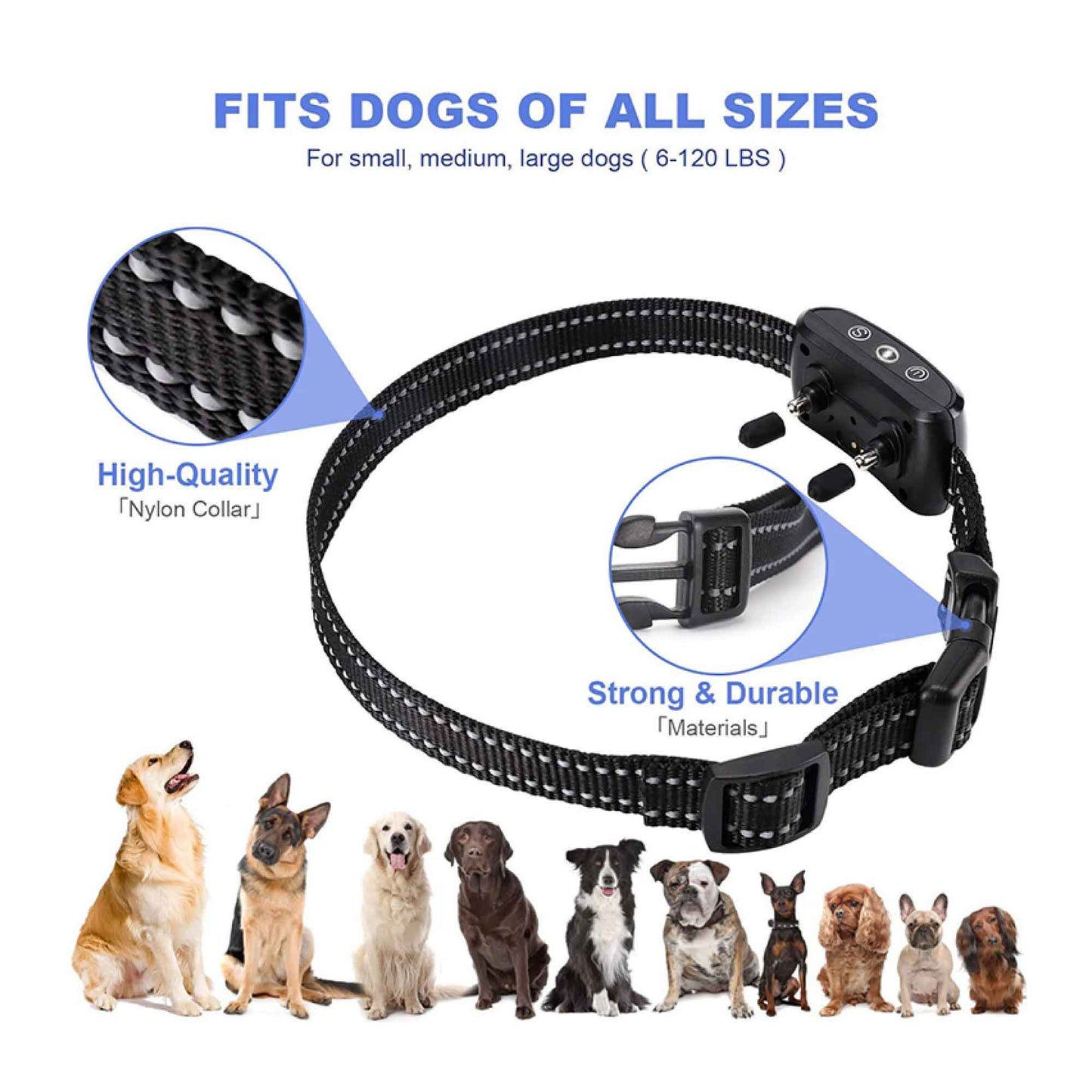 Dog Bark Collar - Vibration Magnetic Charging Waterproof Smart Barking Detection