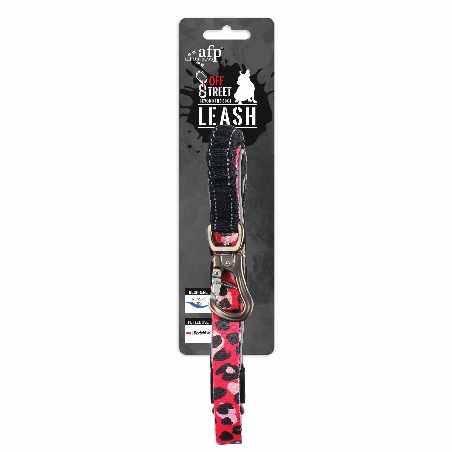 Eco Bionic Dog Leash Reflective Bungee Lead Neoprene Water Resistant Leopard