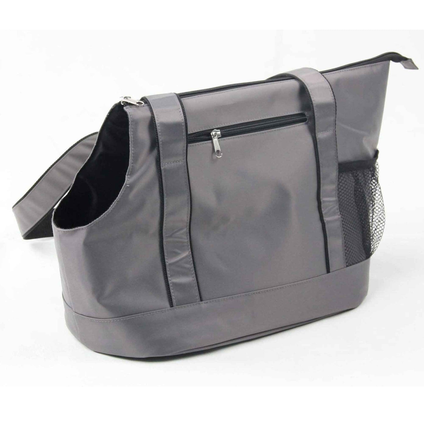 Factory Seconds Pet Tote Bag Dog Cat Puppy Purse Carrier Foldable Travel Grey Shoulder Handbag