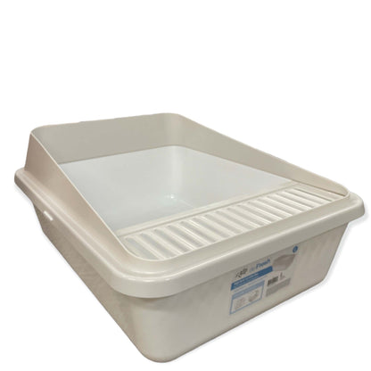 High Back Cat Litter Tray - Pet Fresh Clean Kitten Toilet Box