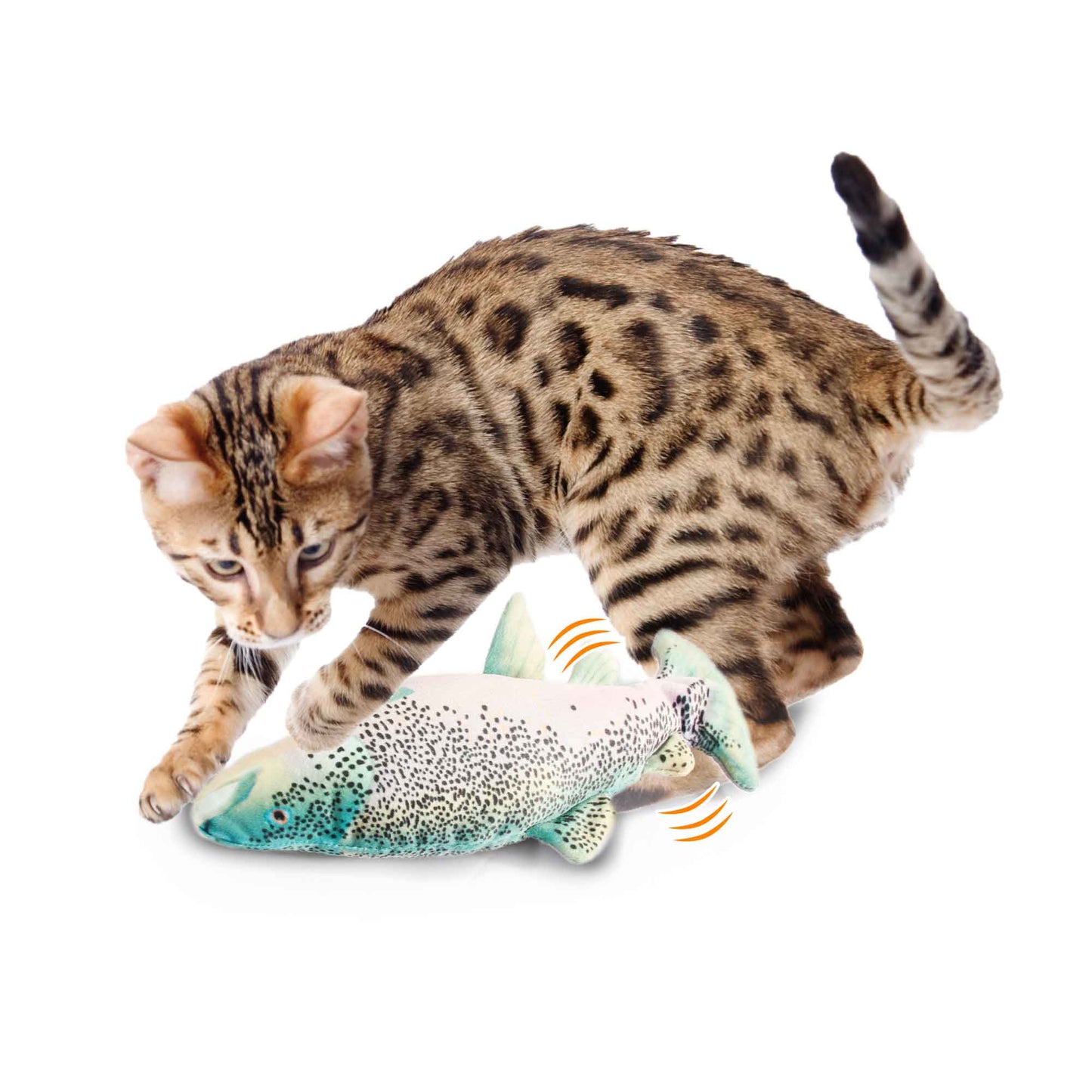 Jittering Trout Cat Toy - Flopping Dancing Fish + Catnip Silvervine Electric USB