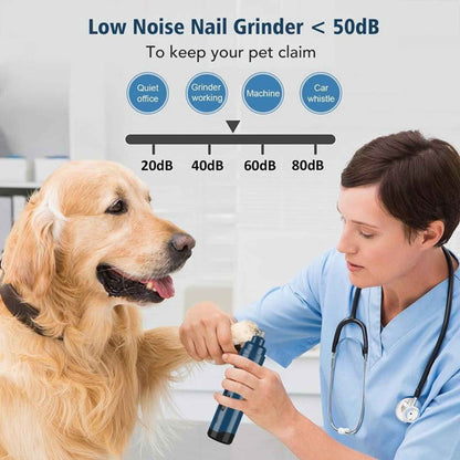 LED Light Pet Nail Grinder Dog Cat Electric Trimmer 2 Speed Rechargeable Filer