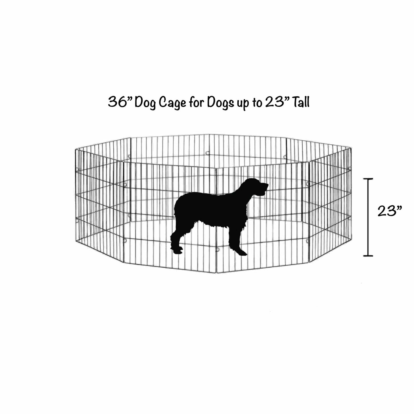 Pet Playpen - Dog Cat Foldable Metal Indoor Outdoor Fence - Puppy Kitten