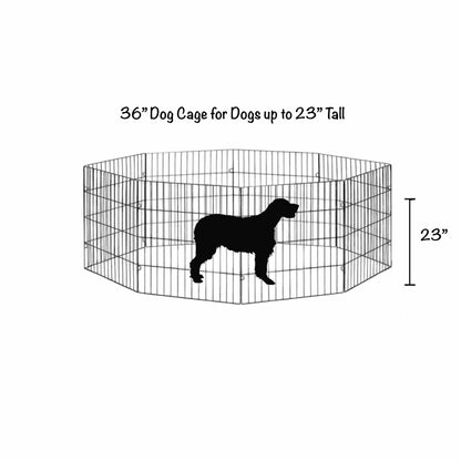 Pet Playpen - Dog Cat Foldable Metal Indoor Outdoor Fence - Puppy Kitten