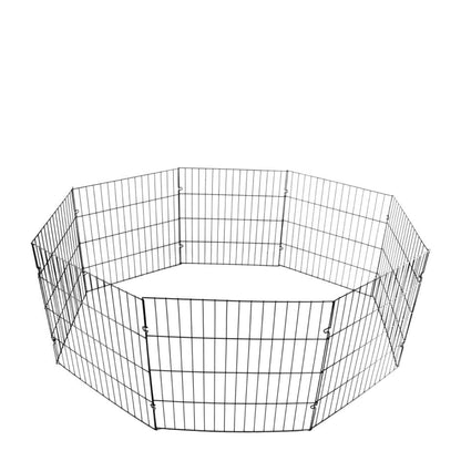 Pet Playpen - Dog Cat Foldable Metal Indoor Outdoor Fence - Puppy Kitten