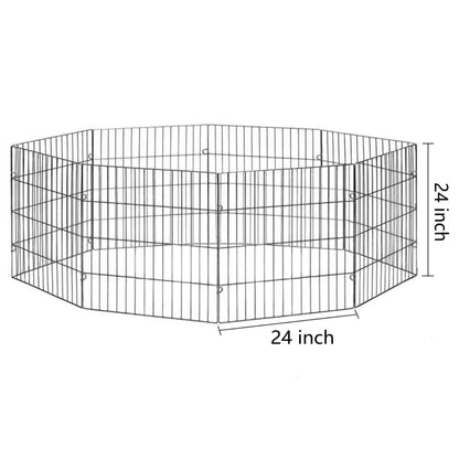 Pet Playpen - Dog Cat Foldable Metal Indoor Outdoor Fence - Puppy Kitten