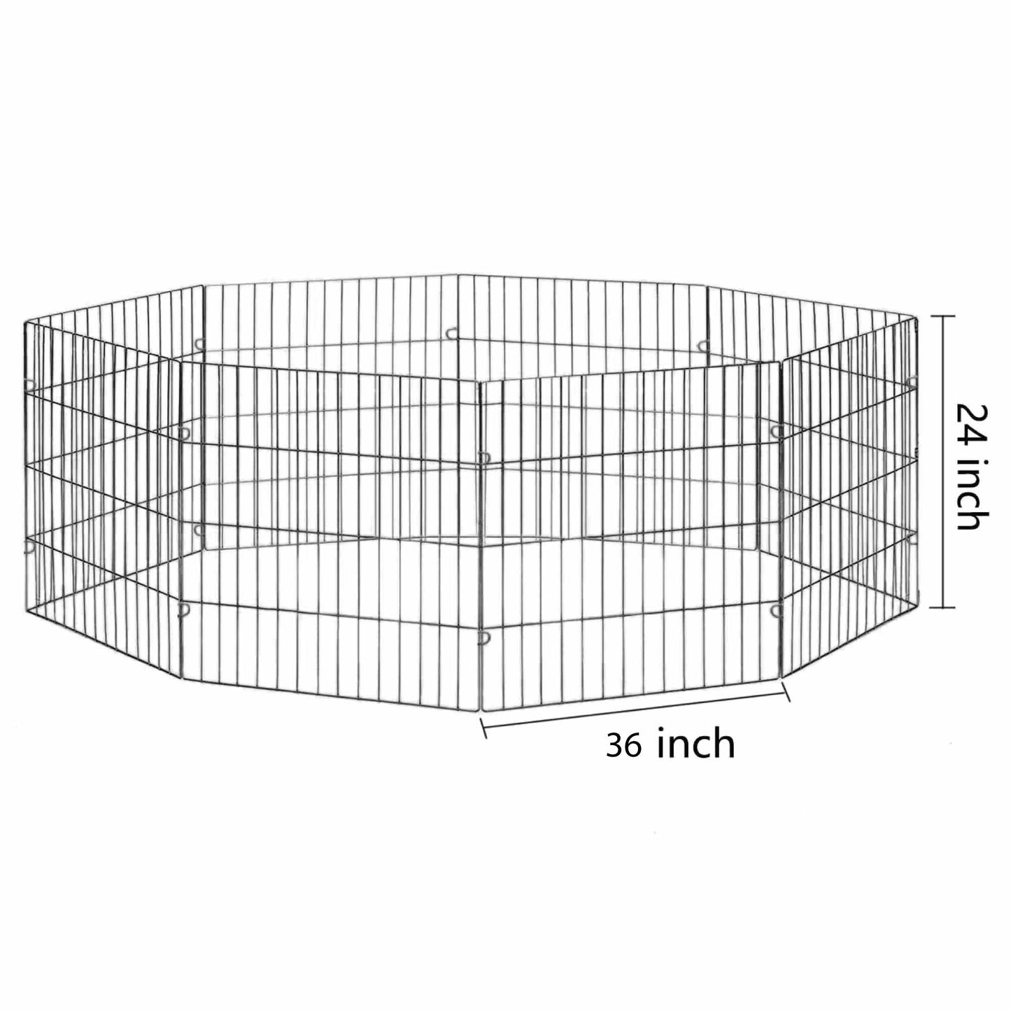 Pet Playpen - Dog Cat Foldable Metal Indoor Outdoor Fence - Puppy Kitten