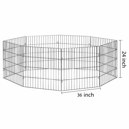 Pet Playpen - Dog Cat Foldable Metal Indoor Outdoor Fence - Puppy Kitten