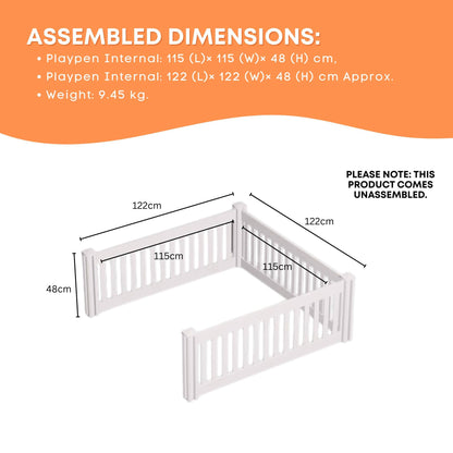 Rooster Farms 1.15m PVC Dog Play Pen Extension for Whelping Box 3 Side Enclosure