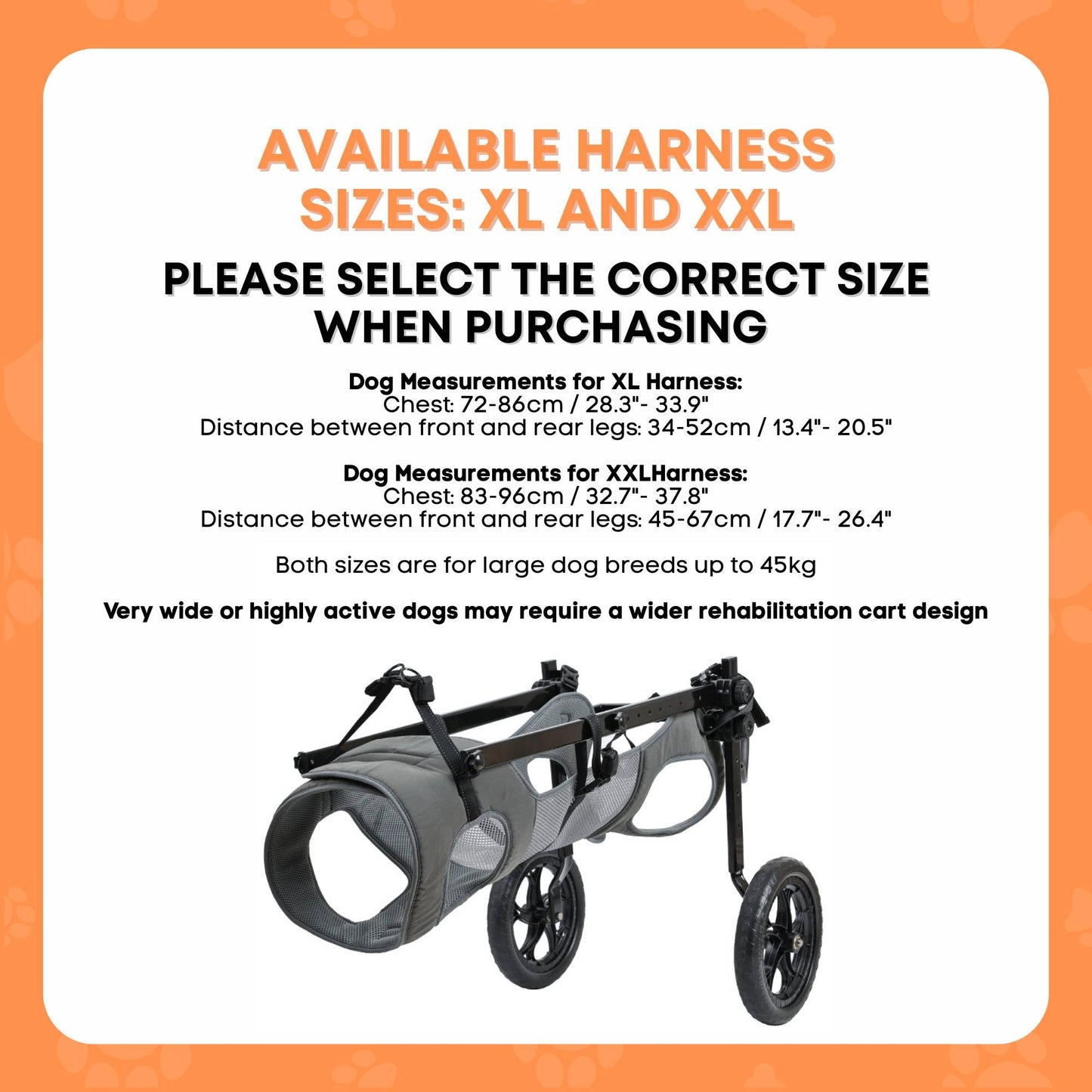 Rooster Farms Large Breed Dog Wheelchair - Adjustable Back Hind Leg Mobility Aid