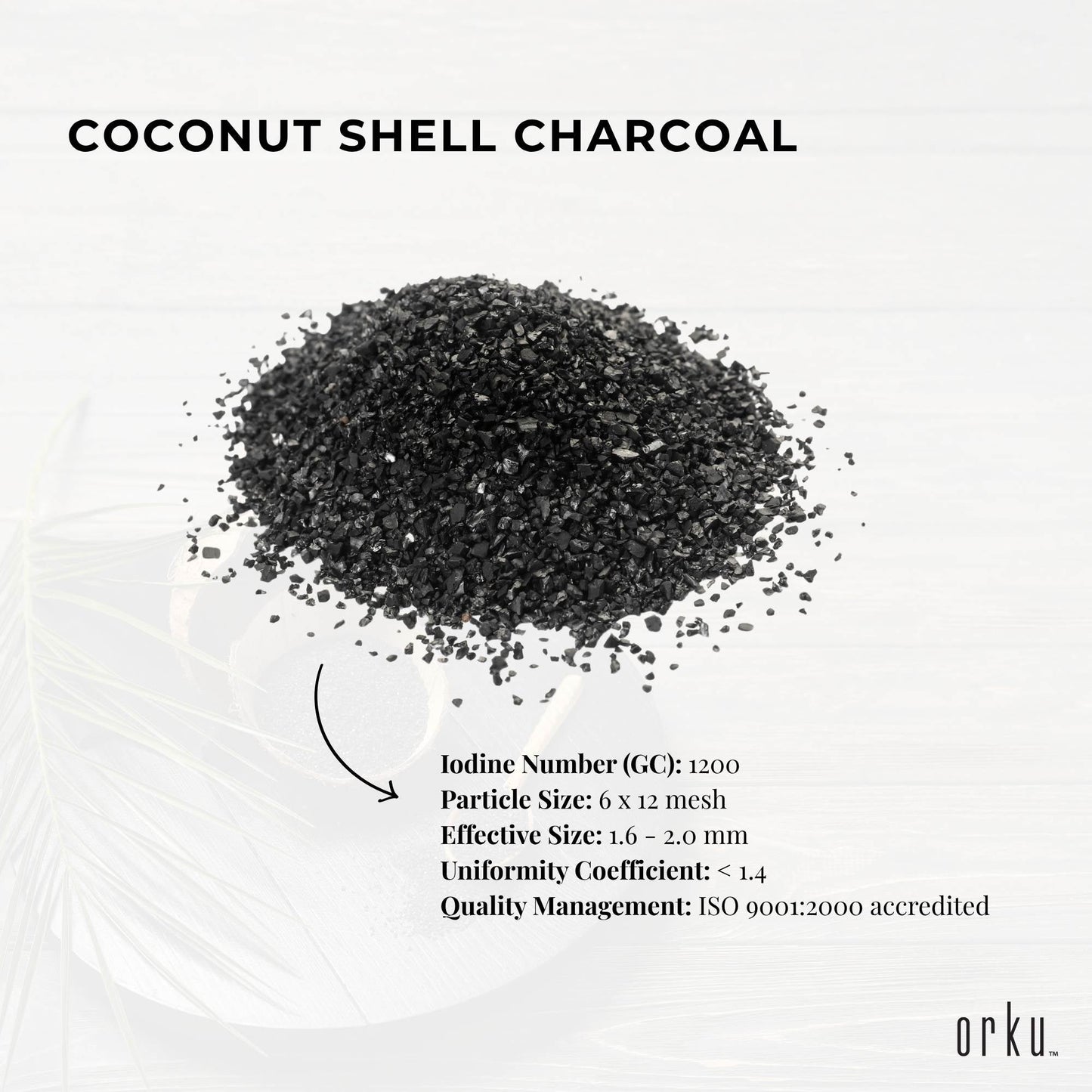 Orku Granular Activated Carbon Tubs GAC Coconut Shell Charcoal Filtration Media