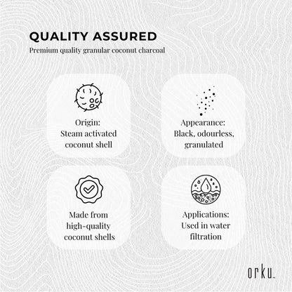 Orku Granular Activated Carbon Tubs GAC Coconut Shell Charcoal Filtration Media